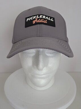 Pickleball Addict Hat Pickle Snapback Performance Athletic Grey Breathable